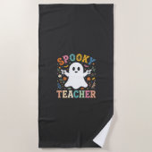 Serviette De Plage Prof Enseignant Fantôme Mignon Halloween Création_ (Devant)
