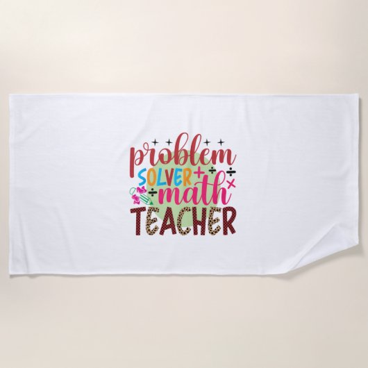 Serviette De Plage Professeur Cadeaux | Enseignant en mathématiques d (Devant)