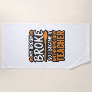 Serviette De Plage Professeur d'anthropologie Balai d'Halloween Cassé