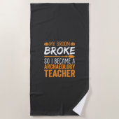 Serviette De Plage Professeur d'archéologie Balai d'Halloween cassé (Devant)