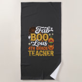 Serviette De Plage Professeur de 4e année Faboolous Halloween (Devant)