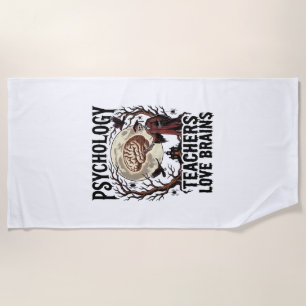 Serviette De Plage Professeur de psychologie Halloween Brain Lover Go