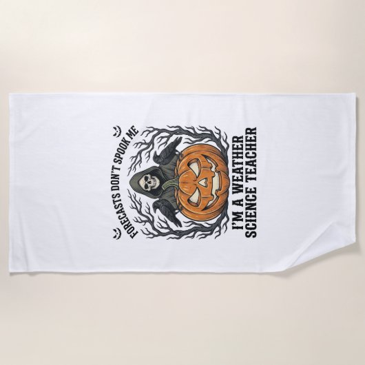 Serviette De Plage Professeur Météo Halloween Épouvantable Faucheur C (Devant)