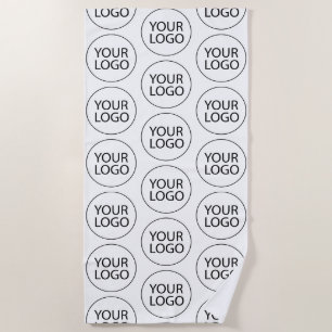 Serviette De Plage Professionnel Personnalisé Logo Entreprise Blanc