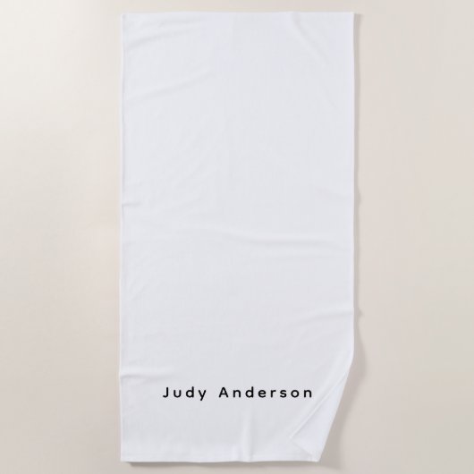 Serviette De Plage Professionnel Simple Moderne Élégant Votre Nom (Devant)