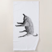 Serviette De Plage Profil du Terrier de courbe S (Devant)