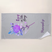 Serviette De Plage Profitez Des Petites Choses Inspirationnel Rose (Devant)