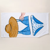 Serviette De Plage Profitez du soleil - maillot de bain bleu (Devant)