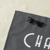 Serviette De Plage Profitez du voyage ensemble Retro Camper Grey (En situation)