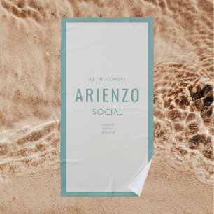 Serviette De Plage Promoteur Retro Turquoise Influenceur des médias s