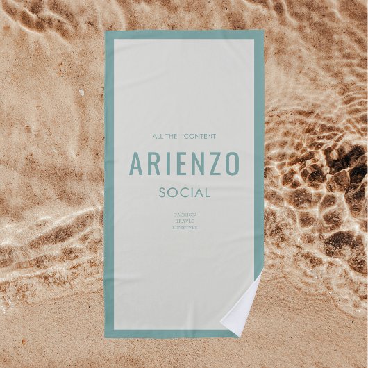Serviette De Plage Promoteur Retro Turquoise Influenceur des médias s