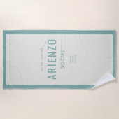 Serviette De Plage Promoteur Retro Turquoise Influenceur des médias s (Devant)