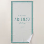 Serviette De Plage Promoteur Retro Turquoise Influenceur des médias s (Devant)