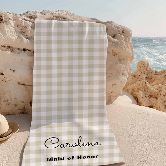 Serviette De Plage Proposition de À damiers de la servante Preppy Bei