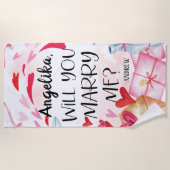 Serviette De Plage Proposition de marriage | You Marry Me ? Custom (Devant)