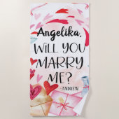 Serviette De Plage Proposition de marriage | You Marry Me ? Custom (Devant)