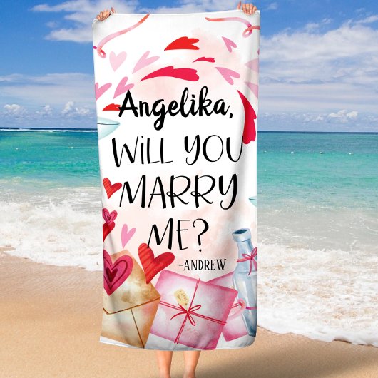 Serviette De Plage Proposition de marriage | You Marry Me ? Custom