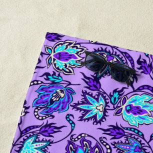 Serviette De Plage Protea Batik Floral Tropical Hawaïen - Lilac