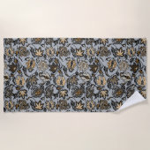 Serviette De Plage Protea Batik Hawaiian Tropical Floral - Argent (Devant)