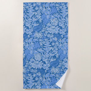 Serviette De Plage Protea hawaïen de matin de Kauai floral - bleu