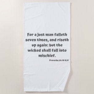 Serviette De Plage Proverbes 24:16 KJV Bible Verse Écriture