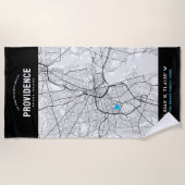Serviette De Plage Providence City Map + Votre emplacement personnali (Devant)