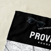 Serviette De Plage Providence City Map + Votre emplacement personnali (En situation)