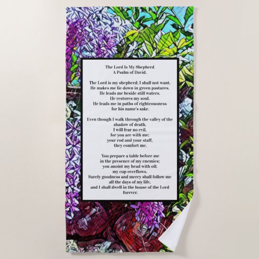 Serviette De Plage Psalm 23 biblical quote (Devant)