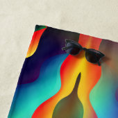 Serviette De Plage Psychédélique Abstrait Trippy Couleurs vives (En situation)