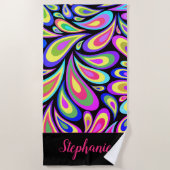 Serviette de plage psychédélique rose personnalisé (Devant)