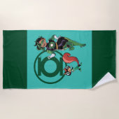 Serviette De Plage Puce et Lanterne verte (Devant)