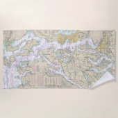 Serviette De Plage Puget Sound Graphique nautique 18440 (Devant)