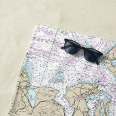 Serviette De Plage Puget Sound Graphique nautique 18440 (En situation)