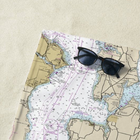 Serviette De Plage Puget Sound-Northern Part Graphique nautique 18441 (En situation)