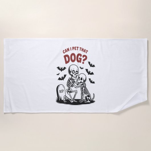 Serviette De Plage Puis-Je Animer Ce Chien Halloween ? (Devant)