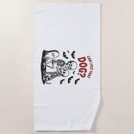 Serviette De Plage Puis-Je Animer Ce Chien Halloween ? (Devant)