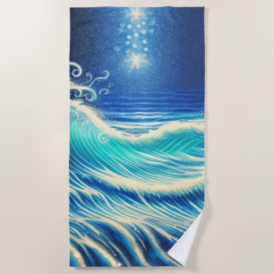 Serviette De Plage Puissance de l'océan bleu