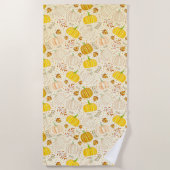 Serviette De Plage Pumpkins Autumn Fall Harvest Pattern (Devant)