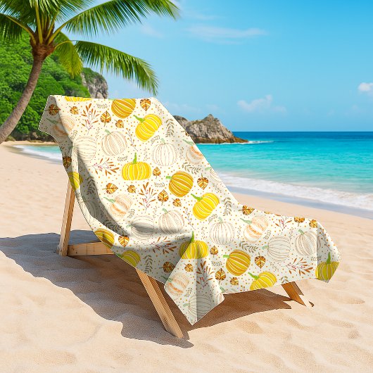 Serviette De Plage Pumpkins Autumn Fall Harvest Pattern