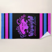 Serviette De Plage Punta Cana Dominicaine Retro Sunset Souvenir 80s (Devant)