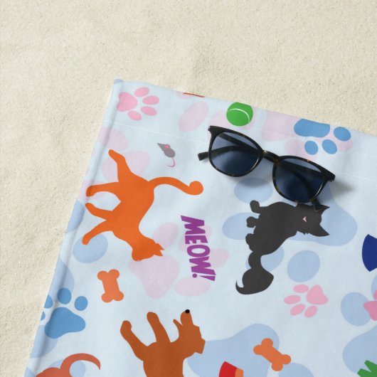 Serviette De Plage Puppies et Kittens (En situation)