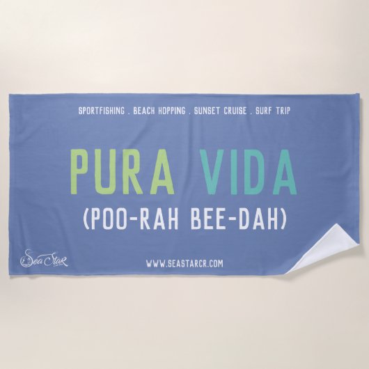 Serviette de plage pure de la vie de Pura Vida (Devant)
