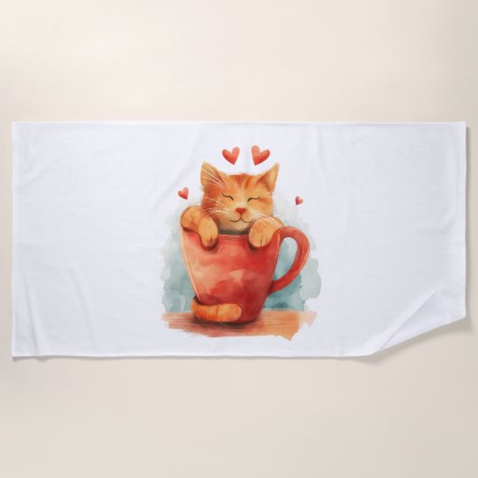 Serviette De Plage Purfection de café (Devant)