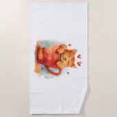 Serviette De Plage Purfection de café (Devant)
