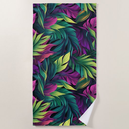 Serviette De Plage Purple & Emerald Jungle Beach Towel (Devant)