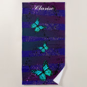 Serviette De Plage Purple Ephemera vibrant color art (Devant)