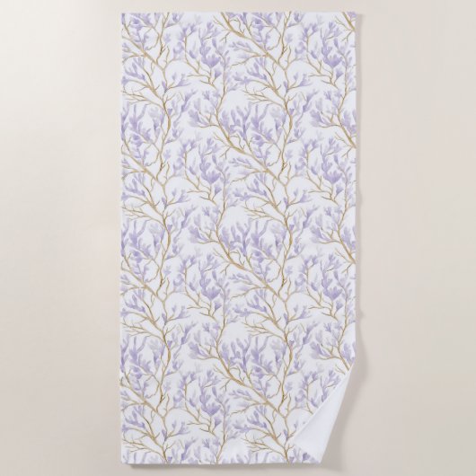 Serviette De Plage Purple Floral (Devant)