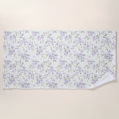 Serviette De Plage Purple Flowers Gold Stars Moons (Devant)