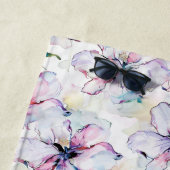 Serviette De Plage Purple Island Flowers (En situation)