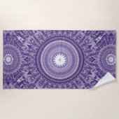 Serviette de plage Purple Mandala Print (Devant)
